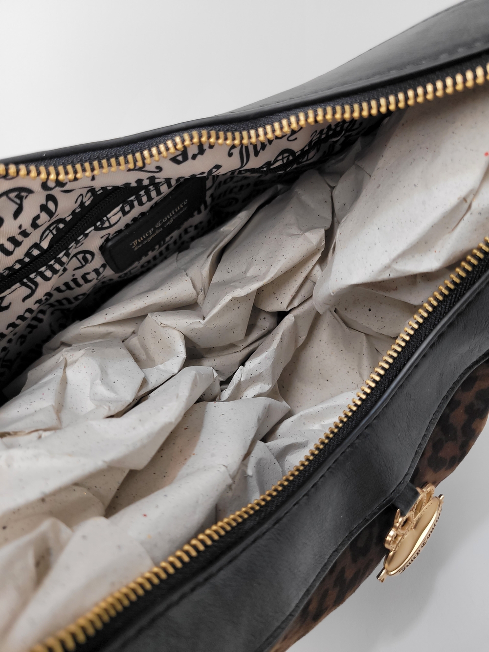 👉✨️ Juicy Couture Brown Leopard Retro Glam Chocolate Hobo Shoulder Bag - Picture 9 of 9